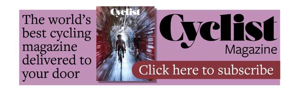 Cyclist banner saying 'the world's best cycling magazine, delivered to your door, click here to subscribe'