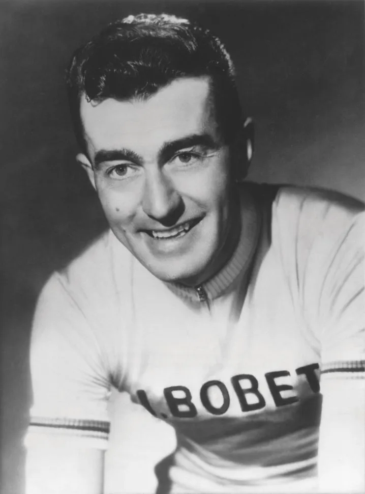 Louison Bobet in his cycling jersey in 1956