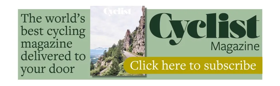 Cyclist banner saying 'the world's best cycling magazine, delivered to your door, click here to subscribe'
