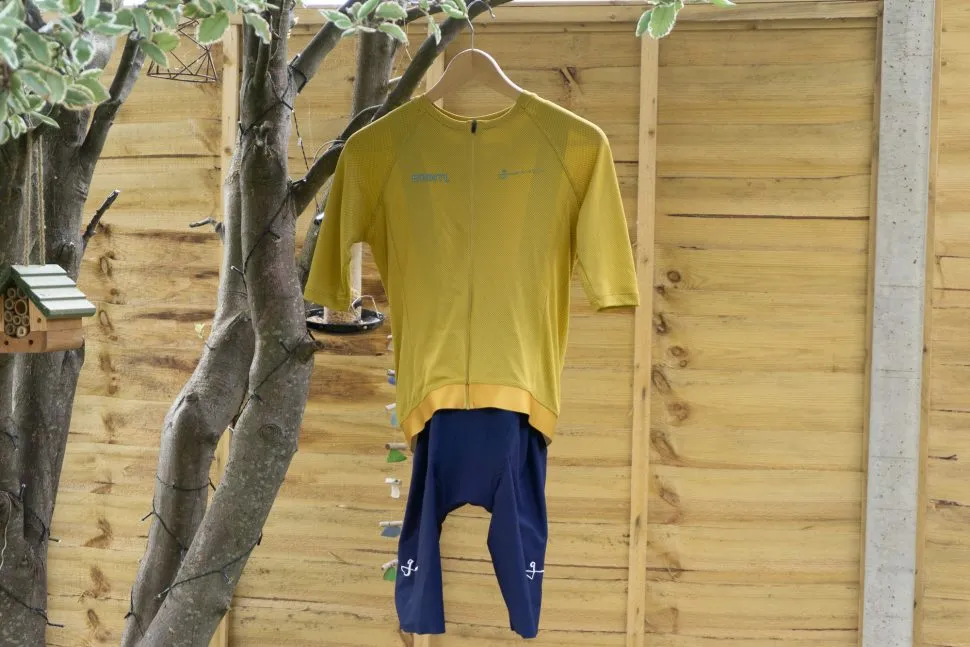 Yellow and blue Givelo cycling apparel