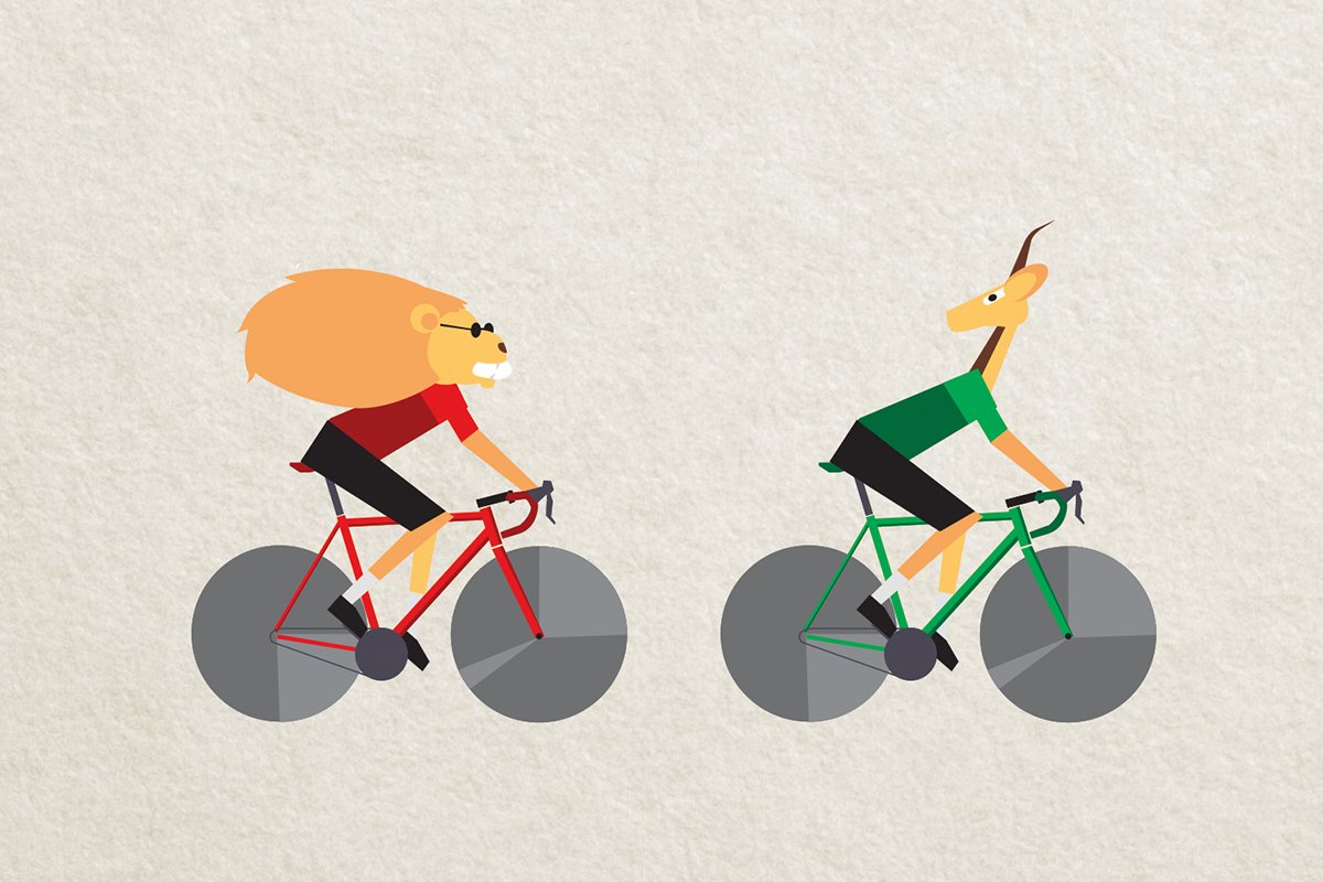 Is it faster to chase or be chased? Cyclist