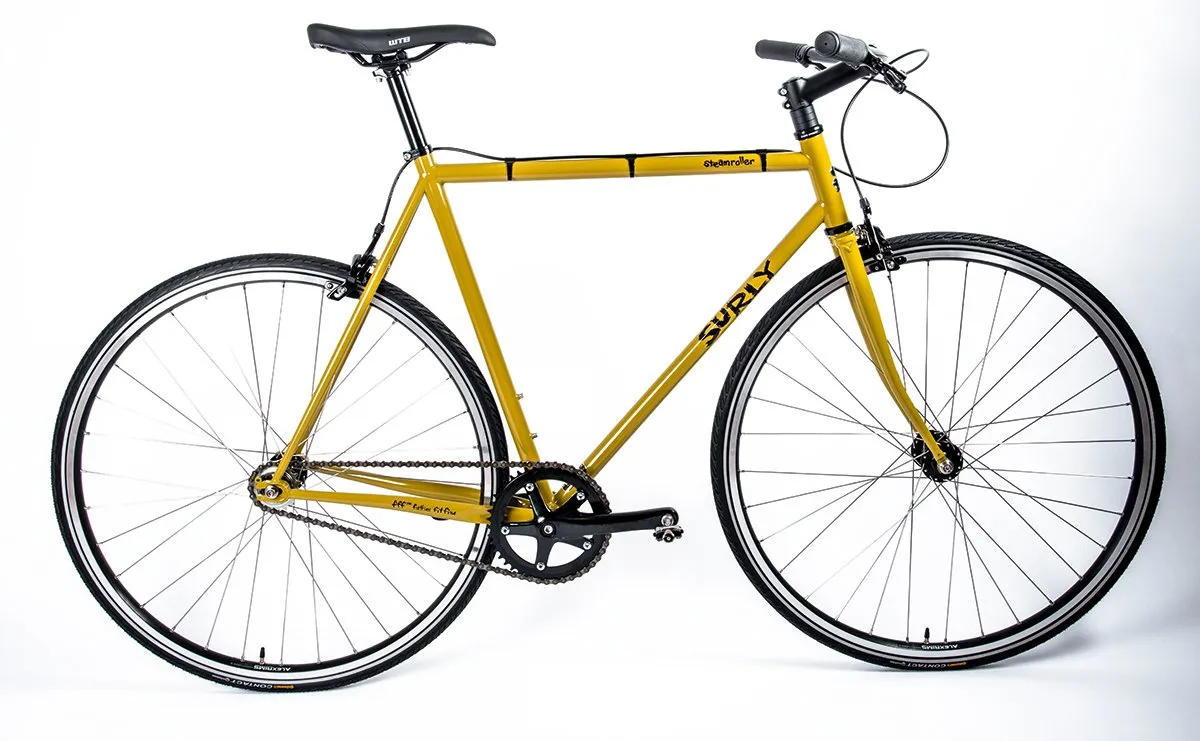 【新品】SURLY STEAMROLLER 49 イエロー Surly steamroller 49サイズ クロモリ自転車