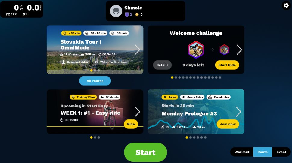 Rouvy training app