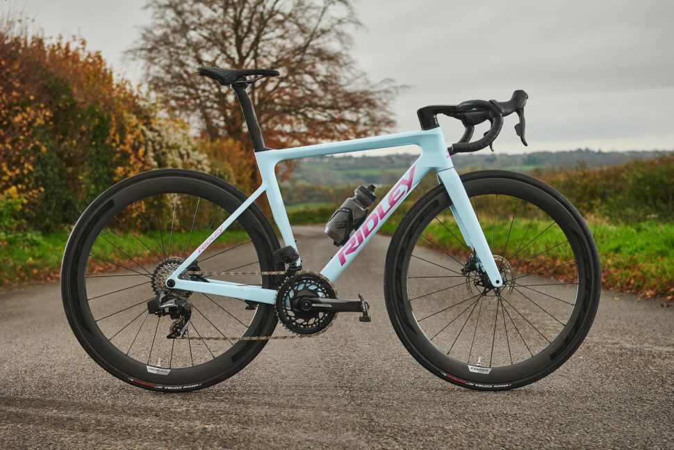 Blue Ridley Falcn RS bicycle on road