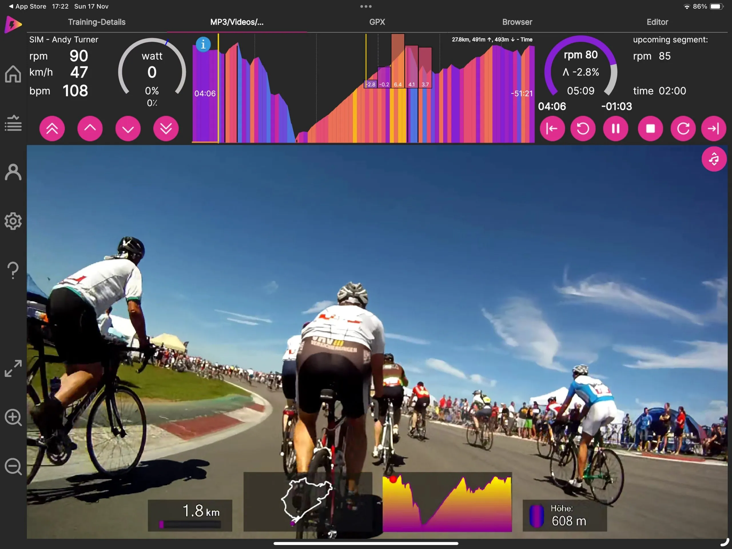 IcTrainer indoor training app review Cyclist